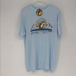 Buc-ee’s “Buc-ee’s On My Mind” Mountains Graphic Tee NWT Light Blue Sz Large